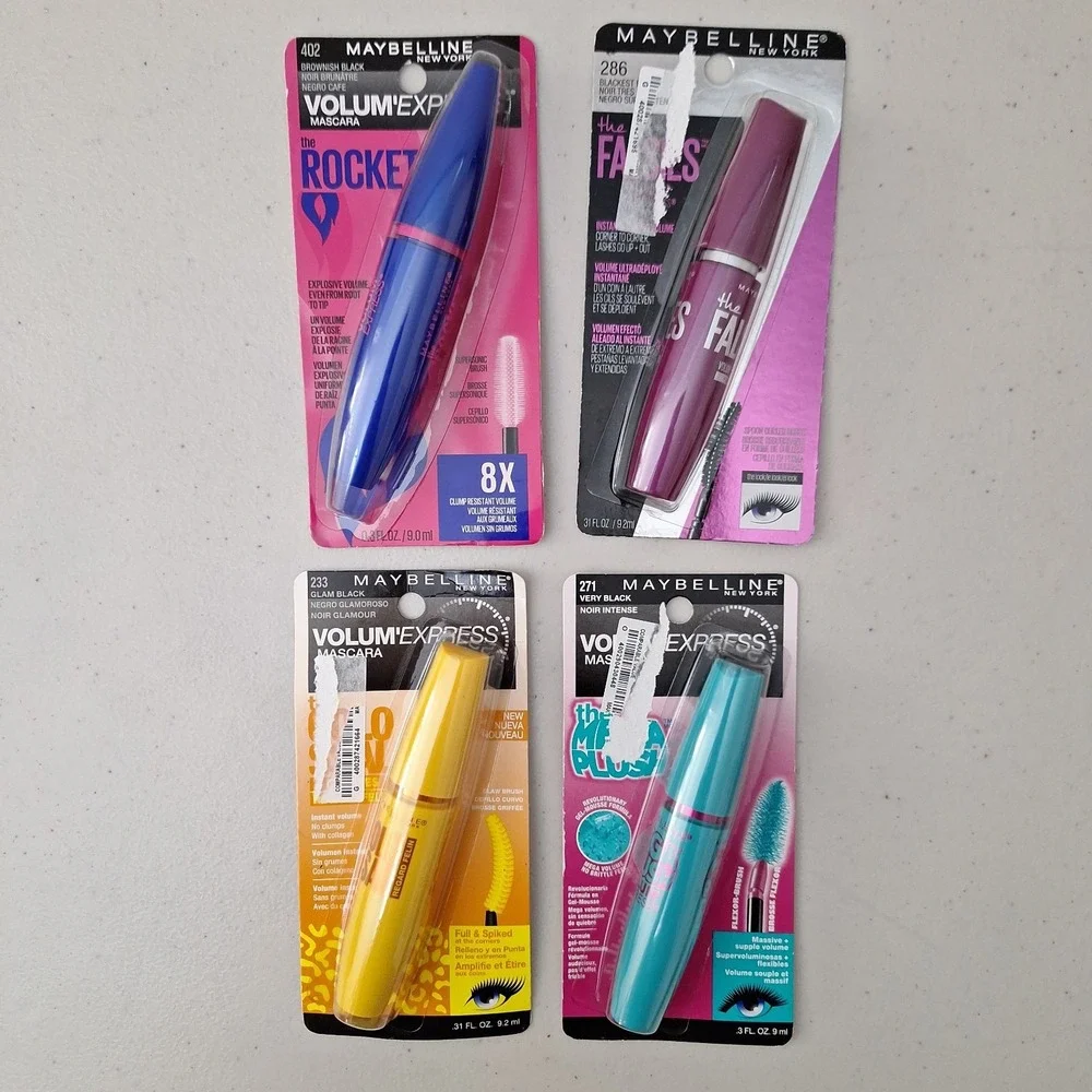 SEALED Lot Of 4 Maybelline Mascara Lot, Rocket, Falsies, Colossal, Mega Plush